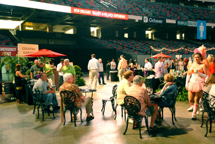 The cocktail garden area provided some of the much-coveted seating.