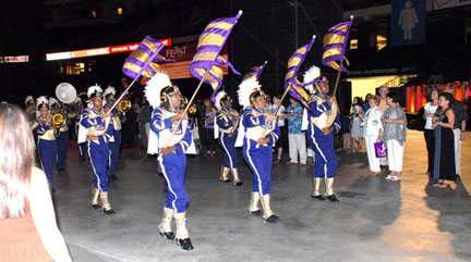 A parade closes down the tasting for the day.